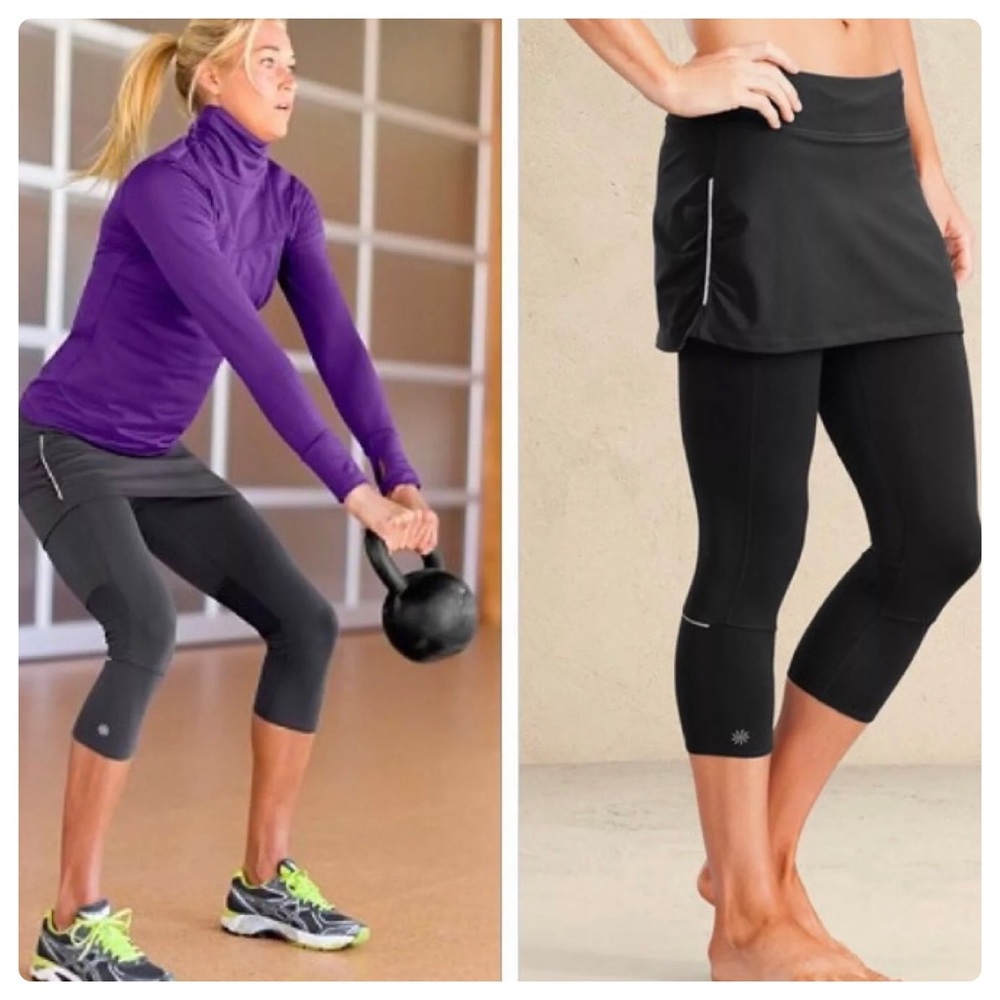 Athleta Contender 2 in 1 Skirt Capri, Black  XS